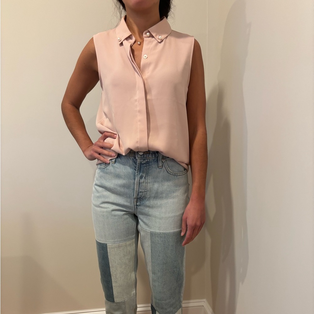 Karl Lagerfeld Women's Rose Beige Sleeveless Top